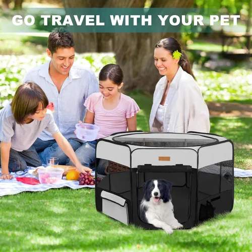Miniatura 6 de Corralito para perros, corral portátil para mascotas para gatos, cachorros, conejos, pollos, tienda de campaña plegable de gran capacidad
