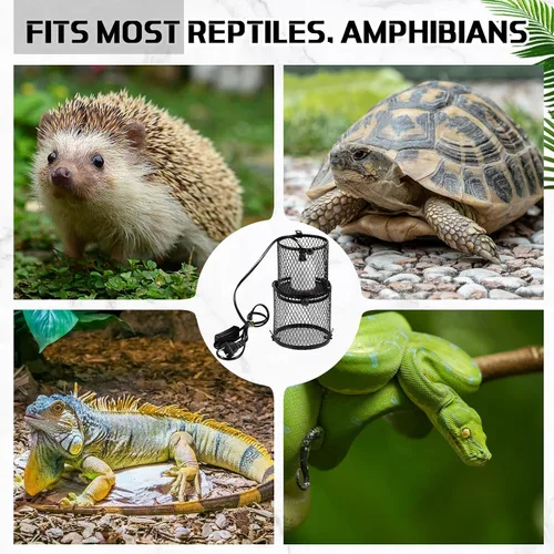 Miniatura 7 de VIHOSE Soporte retráctil para lámpara de calor para reptiles, pantalla antiquemaduras, emisor de calor de cerámica, pantalla con interruptor