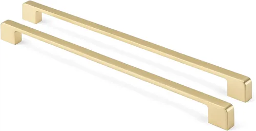 Miniatura 16 de Rergy Tiradores de cocina para gabinetes, paquete de 10 unidades doradas de 5 pulgadas con agujero central, herrajes cuadrados para cajones de Oro