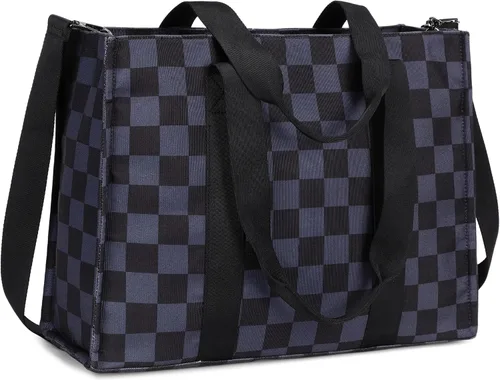 Miniatura 10 de Bolsa de mano para computadora portátil para mujer, bolsa de lona de 15.6 pulgadas, bolso de hombro para computadora, bolso de mensajero, bolso