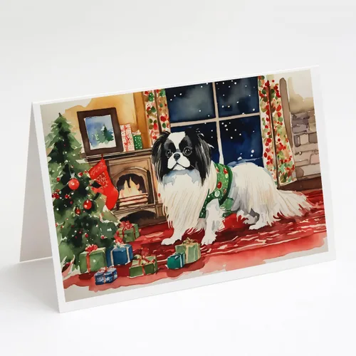 Miniatura 175 de Caroline's Treasures DAC2753GCA7P Paquete de 8 tarjetas de felicitación navideña acogedora de Husky siberiano Tarjetas en blanco con sobres