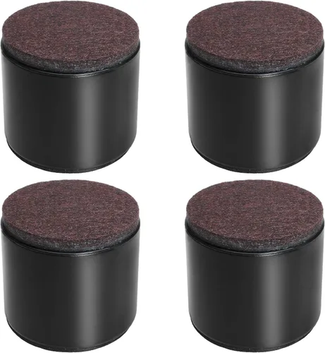 Bonsicoky 4 elevadores de cama autoadhesivos para muebles, redondos, resistentes, de acero al carbono, para mesa de sofá, añaden 2 pulgadas de