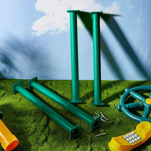 Miniatura 5 de Dunzy Paquete de 12 Barras de Mono Accesorios para Columpios Varillas Juego de Peldaños de Escalera Kit de Herrajes Barras de Mono de Acero con Verde