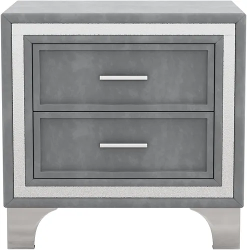 Miniatura 7 de Mesita de noche de terciopelo SOFTSEA con 3 cajones, mesita de noche tapizada con tapa de mármol sintético, mueble de mesa auxiliar, mesita de noche
