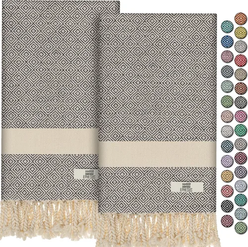 Miniatura 59 de EPHESUS TOWELS Toallas de Mano - Juego de 2 18" x 30" - Toalla de Mano Turca Decorativa para Baño, Cocina, Invitados, Cara, Cabello, Té, Paño