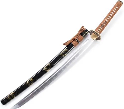 Miniatura 14 de Katana Sword, Handmade Samurai Sword 9260 Spring Steel - Plum Blossom Design, Full Tang & Clay Tempered - Ideal for Training, Practice, Collection &
