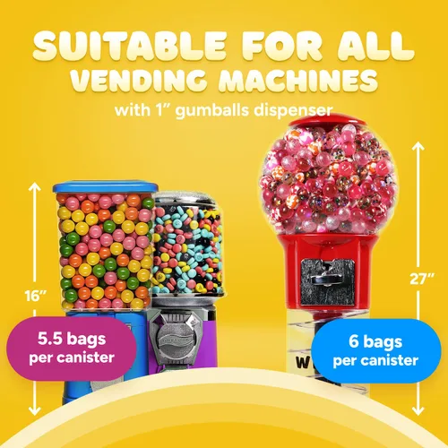 Miniatura 8 de Bolas de chicle para máquina de chicles de 1 pulgada, 1.7 libras, 96 bolas de goma de mascar de plátano para niños