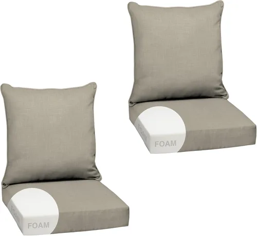 Miniatura 43 de Arden Outdoor Deep Seat Cushion Set, 24 x 24 pulgadas, Cojín para patio resistente al clima, a la lluvia y a la decoloración para silla, sofá y sofá