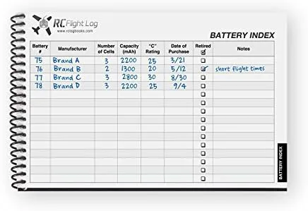 Miniatura 9 de Libro de registro de vuelo RC – Edición Deluxe – Libro de registro de aviones RC todo en uno con registro de vuelo, registro de mantenimiento