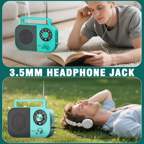 Miniatura 4 de Tendak Radio portátil AM FM SW, radio de onda corta con altavoz, antena de transistor, conector para auriculares y perilla de sintonización grande