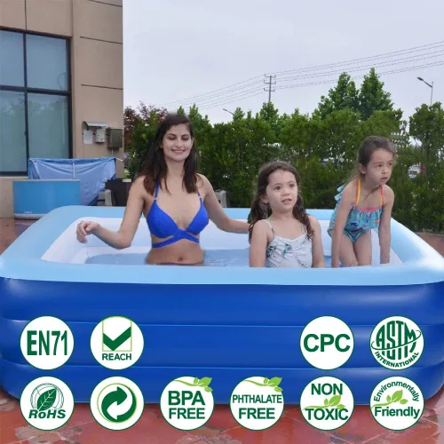 Miniatura 2 de Piscinas inflables para niños y adultos, 82 x 57 x 25 pulgadas con suelo suave inflable, piscina familiar duradera para patio trasero, jardín o 82