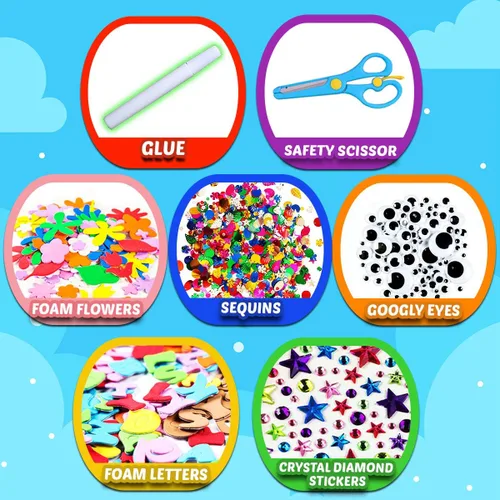 Miniatura 4 de Goody King Suministros de artes y manualidades para niños – Kit de tarros de suministros de arte para estudiantes de 4 5 6 7 8 9 10 años – Juego