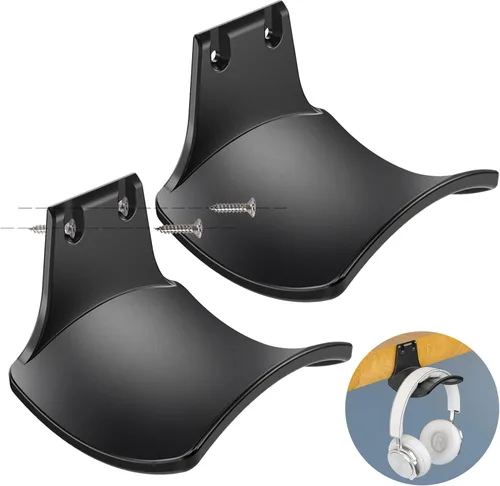 Paquete de 2 ganchos para auriculares que nunca se caen, soporte de pared para auriculares universales para videojuegos, Airpods Max Sony Bose