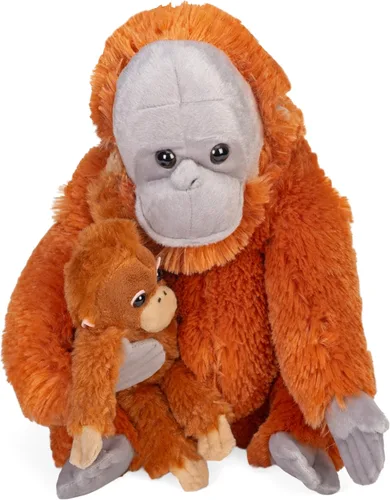 Miniatura 2 de Wild Republic Peluche de orangután de mamá y bebé, juguete de peluche, regalos para niños, animales de zoológico, 12 pulgadas