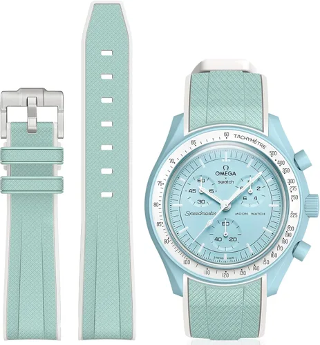 Miniatura 13 de Correa Stanchev para reloj Moonswatch, correa de silicona suave curvada sin espacio de 20mm para reloj Omega X Swatch Speedmaster, correa