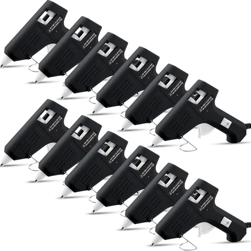 Miniatura 7 de Threlaco 6 Pcs Mini Hot Glue Gun for Class Craft Glue Guns Fast Preheating Hot Melt Gun Low Temp with Burn Protection School DIY Home, 20 W (Black)