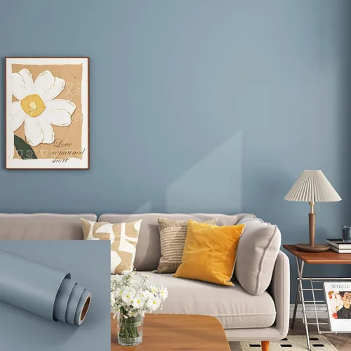 Miniatura 14 de Stickyart Papel tapiz azul oscuro para despegar y pegar, papel adhesivo azul para armarios, cajones, cocina, dormitorio, papel tapiz autoadhesivo