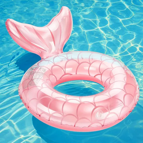 Miniatura 26 de MoKo Anillo de natación inflable, lindo flotador de piscina, decoración de tubo, tubos de natación, piscina al aire libre, playa, flotadores de Azul