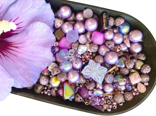 Miniatura 7 de 2.29 oz (65 g) Mezcla Exclusiva de Abalorios de Vidrio Checo Multicolor, Sueños de Ámbar, Abalorios de Vidrio Checo