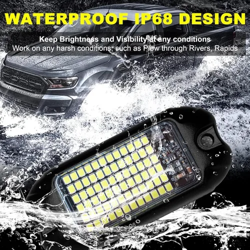 Miniatura 4 de Nicoko 4Pods - Luces LED de roca puras blancas de 72 unidades con chips SMD de 72w, luces súper brillantes para vehículos todoterreno, barco, bajos