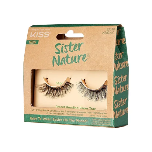 Miniatura 10 de KISS Pestañas postizas Sister Nature, fáciles de usar y más fáciles en el planeta, cabello 100% natural, acabado de pestañas finas y esponjosas