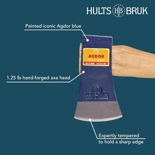 Miniatura 4 de Hults Bruk 840021 Agdor - Hacha de mano de 15-1.25 libras, mango de 15 pulgadas