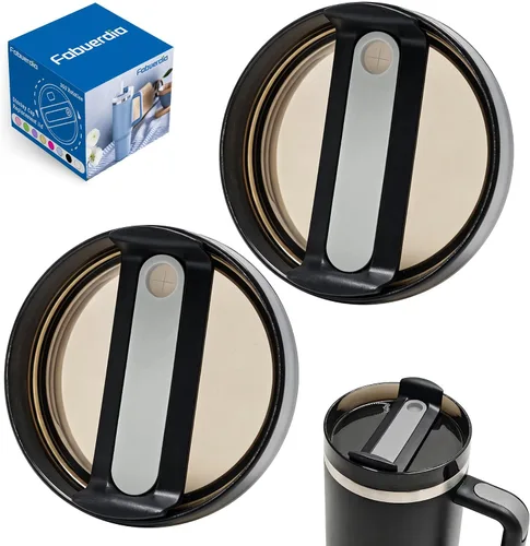 Miniatura 22 de Tapa de repuesto para vaso de 40 onzas compatible con Stanley Quencher, paquete de 2 fundas transparentes a prueba de derrames para accesorios