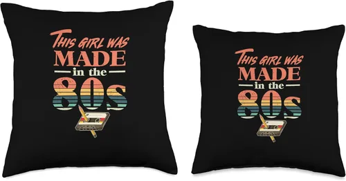 Miniatura 3 de This girl was made in the 80s music cassette 80s nostalgia Throw Pillow