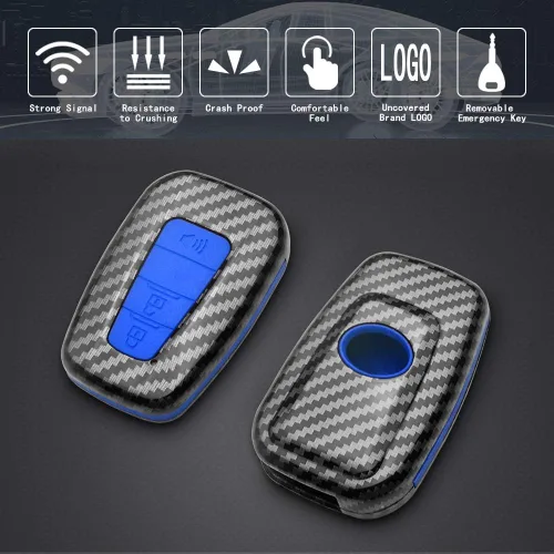 Miniatura 3 de Funda inteligente para llavero compatible con Toyota Corolla Hatchback C-HR Prius RAV4 3 botones de entrada sin llave, accesorios de control remoto
