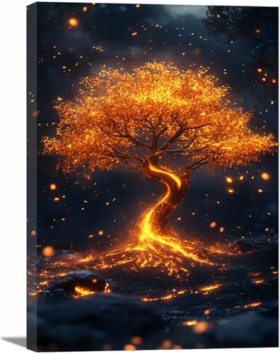 Miniatura 31 de VOCBAN Nature Tree of Life Abstract Pictures Canvas Painting Large Modern Canvas Wall Art Colorful Trees Living Room Wall Decor Plant Prints(black