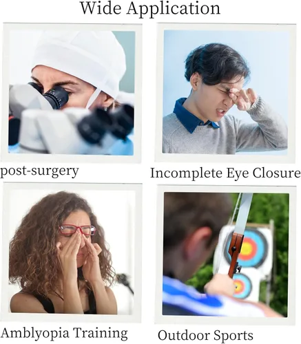 Miniatura 7 de 2 parches de ojos negros para adultos y niños, parche para ojos izquierdo o derecho, parche plano ajustable para debajo de los anteojos, disfraz