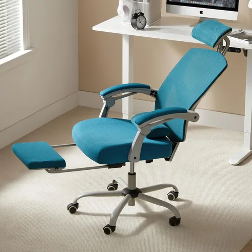Miniatura 10 de Silla ergonómica de malla para el hogar, escritorio de computadora, silla reclinable giratoria con ruedas, soporte lumbar, cómoda silla de trabajo