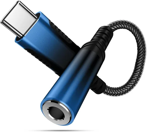 Adaptador de audio USB C a 0.138 in para Motorola Edge+ para iPhone 17 17e Air 16 16e 15 Pro, tipo C macho a hembra Aux Jack Dongle Cable para