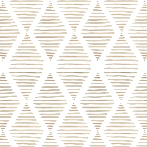 WENMER Papel tapiz geométrico para despegar y pegar de 17.3 x 1181 pulgadas, papel tapiz a rayas beige y blanco, papel de contacto geométrico,