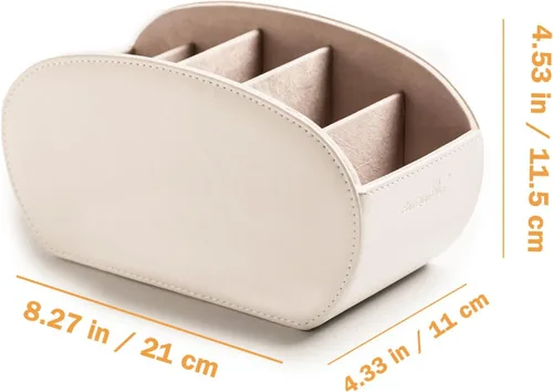 Miniatura 2 de BONNY DODO Caja organizadora de oficina multifuncional de piel sintética, soporte para control remoto, para almacenamiento de escritorio, mesa con 5