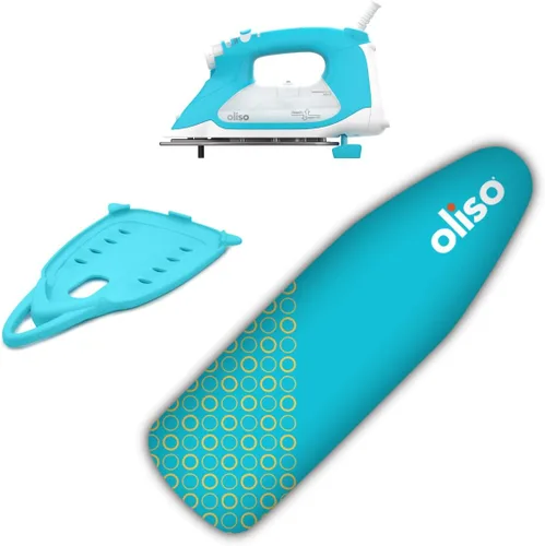 Oliso TG1600 Pro Plus SmartIron de 1800 W con elevación automática y protector de suela de hierro de silicona Oliso Solemate y cubierta de tabla de
