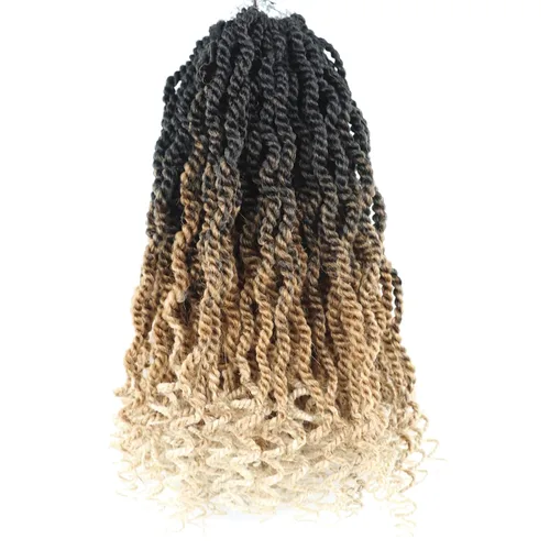 Miniatura 35 de Cabello rubio de ganchillo para mujeres negras, trenzas senegalesas onduladas de ganchillo de 12 pulgadas, trenzas kinky de ganchillo cortas 27613