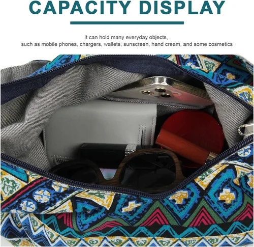Miniatura 4 de Bolsos cruzados para mujer, de lona, estilo hippie, estilo hobo, bolso de hombro grande, estilo retro, bandolera, hechos a mano