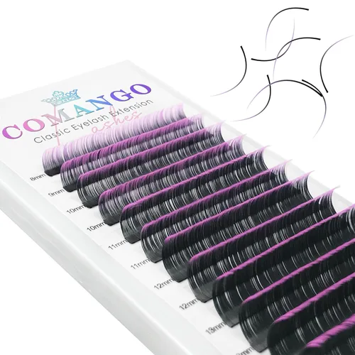 Miniatura 17 de CoMango Easy Fan - Extensiones de pestañas rizadas C/D de 0.05/0.003 in, pestañas de volumen que florecen automáticamente, color negro mate 2D-20D
