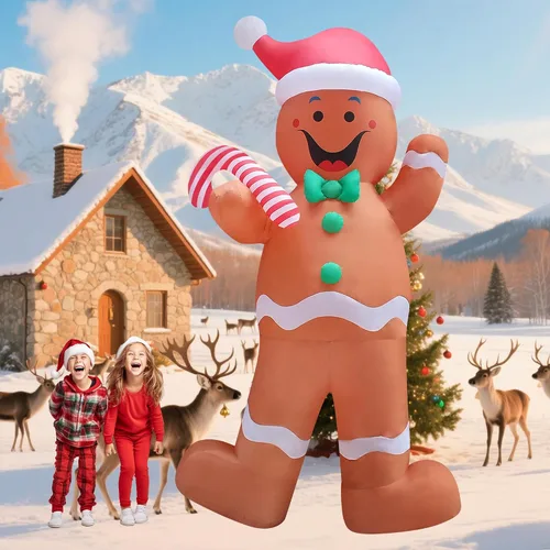 Miniatura 5 de Decoración inflable gigante de Navidad con luz LED de 12 pies para exteriores, decoración inflable para patio/fiesta/césped/jardín/entrada