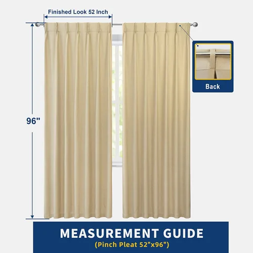 Miniatura 8 de DriftAway Cortinas opacas plisadas para dormitorio, con aislamiento térmico y textura para sala de estar, privacidad con pestaña trasera, juego de 2