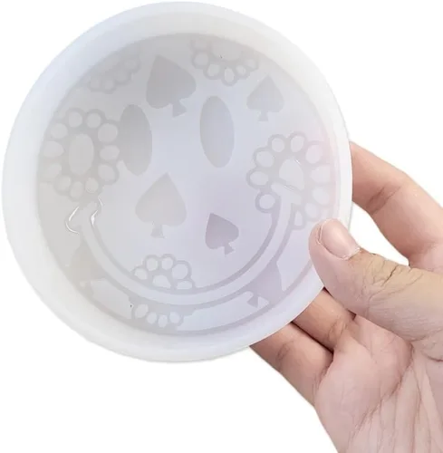 Miniatura 7 de Molde de silicona Freshie para coche con forma de flor de cara sonriente para hacer jabón aroma perlas coche Freshie, colgante, vela, resina