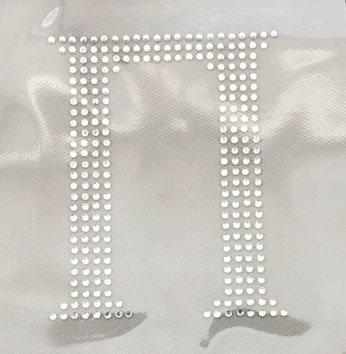 Miniatura 22 de Letras griegas, 4 pulgadas de alto, diamantes de imitación, transferencia termoadhesiva (alfa)