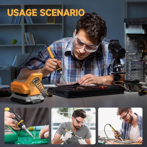 Miniatura 5 de Estación de soldadura inalámbrica compatible con batería Dewalt de 20 V Max, pantalla digital, estación de soldadura de calentamiento rápido