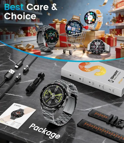 Miniatura 9 de Reloj inteligente para hombre (respuesta/hacer llamadas), reloj inteligente de pantalla grande HD de 1,7 pulgadas para hombre con batería de 800
