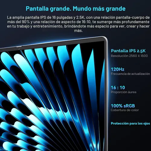 Miniatura 4 de GEEKOM GeekBook X16 Pro 2.8 lbs Laptop, 16" IPS 2.5K 16:10 Laptop Computer, Ultra 9 185H, 32GB LPDDR5x 7500MHz RAM 2TB SSD, Up to 17 Hour, USB4