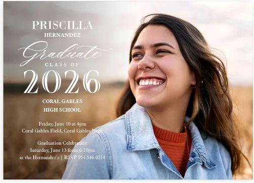 Miniatura 14 de Let's Make Memories Anuncios de graduación personalizados para clase de 2026 o cualquier año, invitaciones de calidad premium, 5 x 7, tarjetas Año