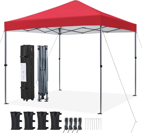 Miniatura 26 de Yaheetech Toldo desplegable de 6.6 x 6.6 pulgadas, tienda de campaña instantánea portátil para exteriores, kiosco comercial con bolsa de transporte