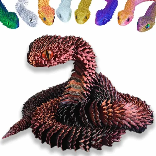 Miniatura 23 de Conjunto de Animales Impresos en 3D Juguetes de Serpiente Impresos en 3D Juguete Fidget Articulado Flexible Impreso en 3D Animales Impresos en 3D