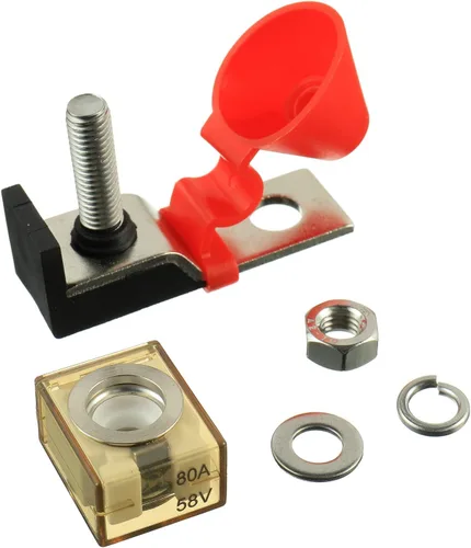 Miniatura 2 de Bloque de Fusibles de Terminal MRBF de 80 AMP Portafusibles de Un Perno 5/16" (M8) Compacto Fusible de Batería Calificado 80A